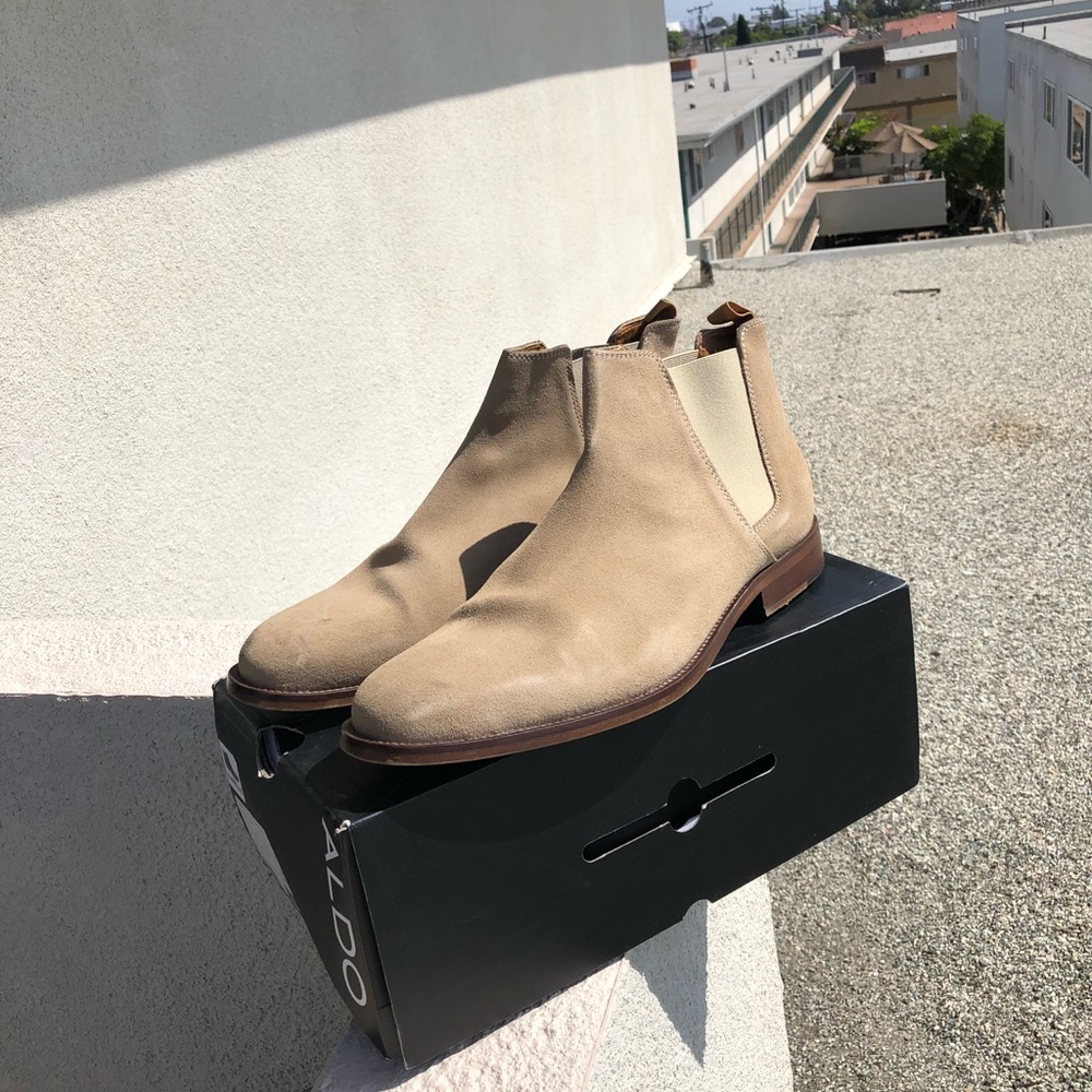 Tan Aldo Chelsea boots